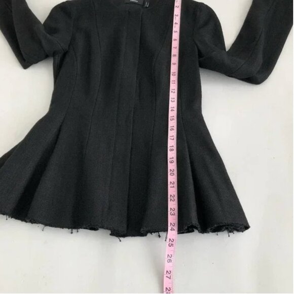 Theory Movement Black Canvas Tweed Peplum Blazer Jacket - Picture 12 of 16